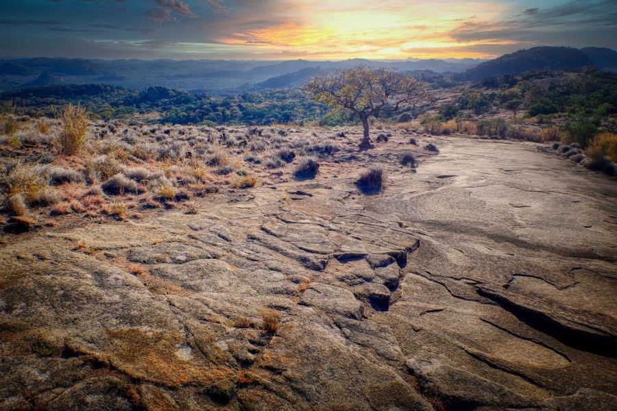 Die runden Granitfelsen der Matobo Hills